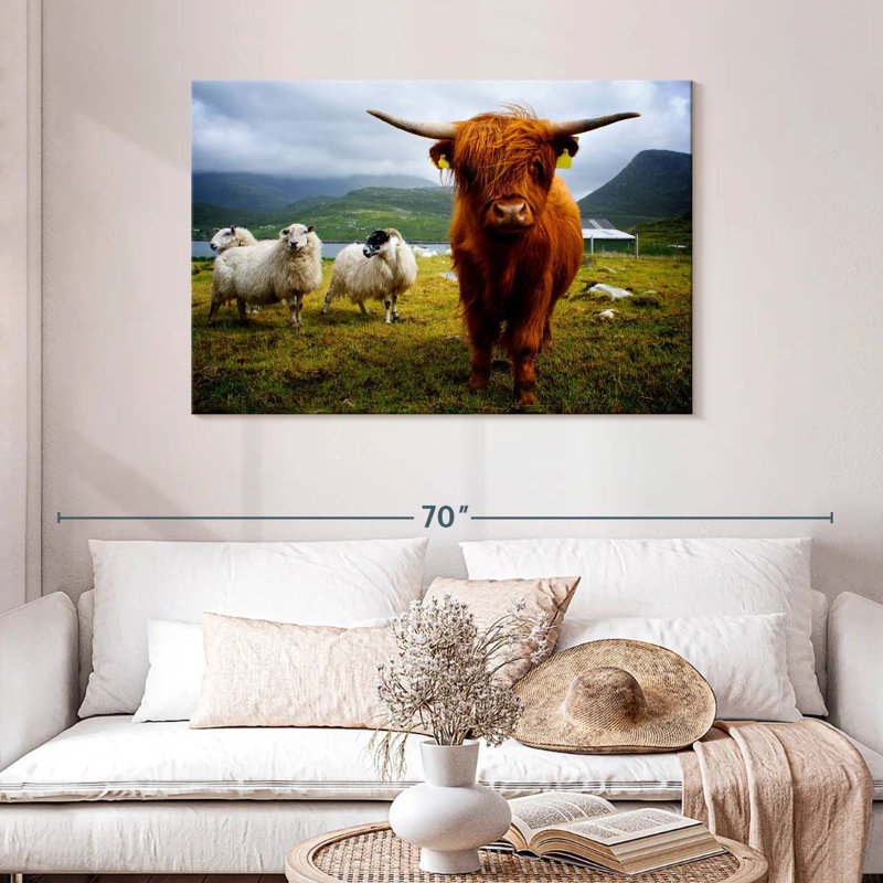 Brampt Highland Cow and Friends, H 30 po x l 45 po