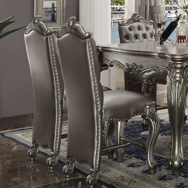 Chaise capitonnée à hauteur de comptoir Platinum (ensemble de 2)