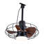 Ventilateur de plafond extérieur en cage avec éclairage à DEL intégré, envergure de 20 pouces, IP65 pratique, télécommande, ABS noir élégant