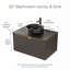 Meuble-lavabo mural 30 po en contreplaqué avec lavabo en céramique, portes doubles en sergé et armoire de rangement noir-136269273