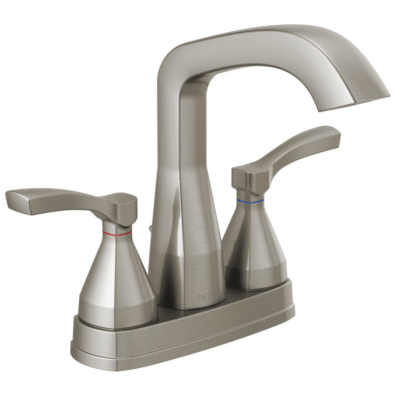 Stryke Centerset Bathroom Faucet with Drain Assembly, Stainless