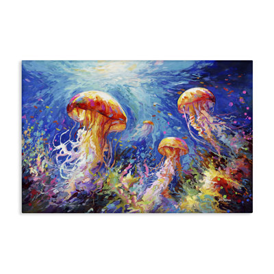 Art mural sur toile méduse «Serenade Underwater» par Leon Devenice
