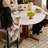 White&Walnut Round Dining table