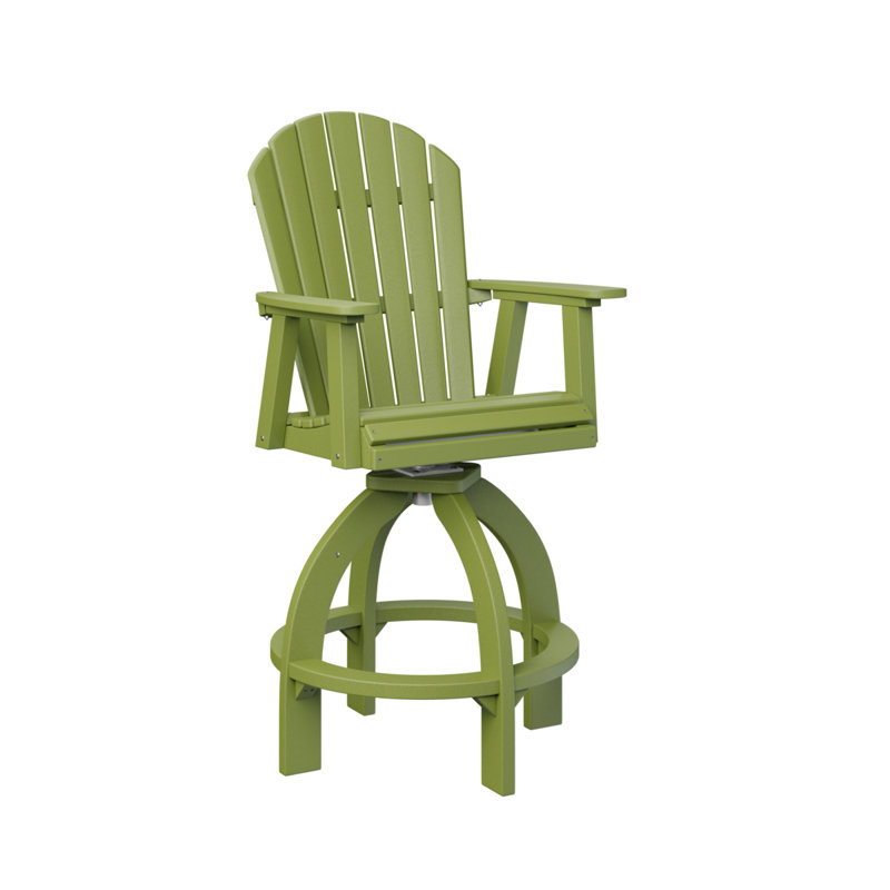 Comfo Back Outdoor Bar Stool, White/Seashell, 29.5"
