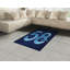 Tapis décoratif bleu à haute densité de fibres longues en polyester-42031744