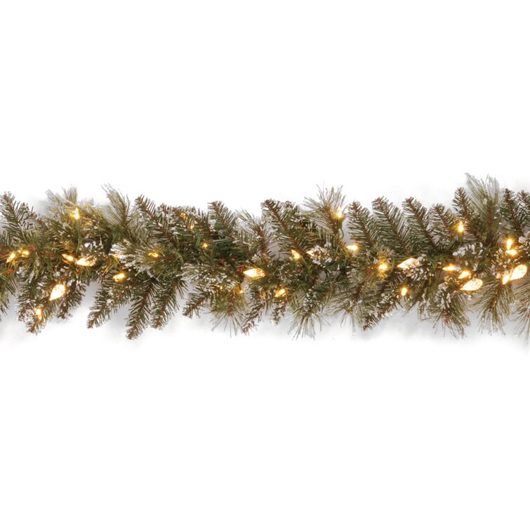 Glittery Bristle 108'' in. Lighted Faux Garland