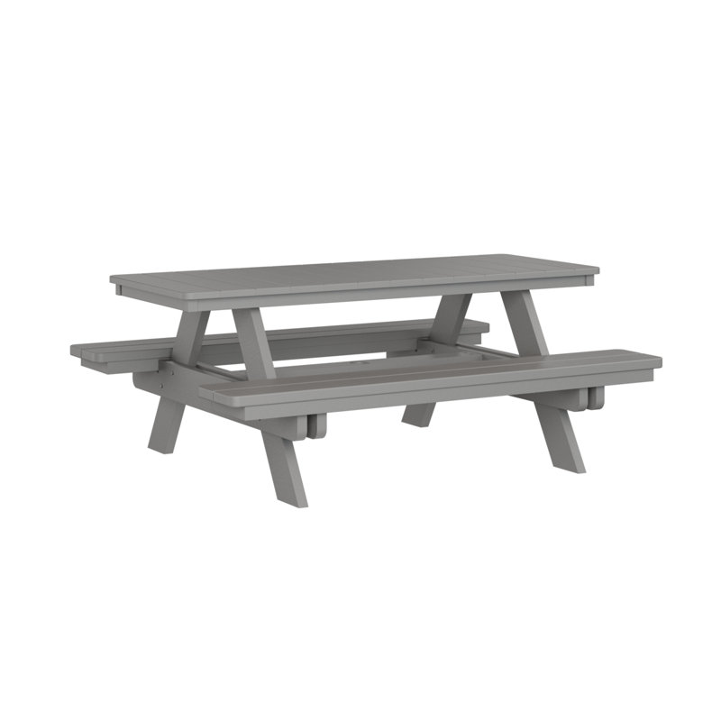 Berlin Gardens Ada Rectangular Picnic Table, Light Gray
