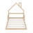 Wood Floor Bed With House-Shaped Headboard-453419973-453419970