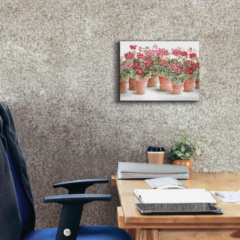 «Abbighail Pots Geranium Mix I» par Cindy Jacobs, H 12 po x l 16 po x P 0,75 po