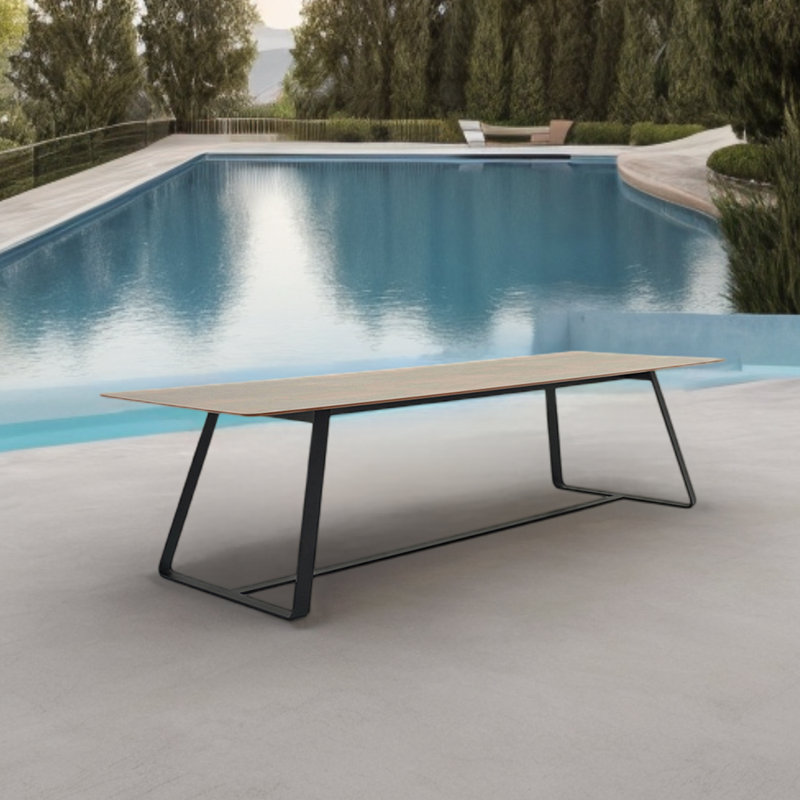Rectangular Concrete Outdoor Dining Table