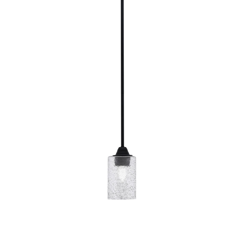 Luminaire suspendu Paramount avec fini noir mat et verre fumé de 4 po