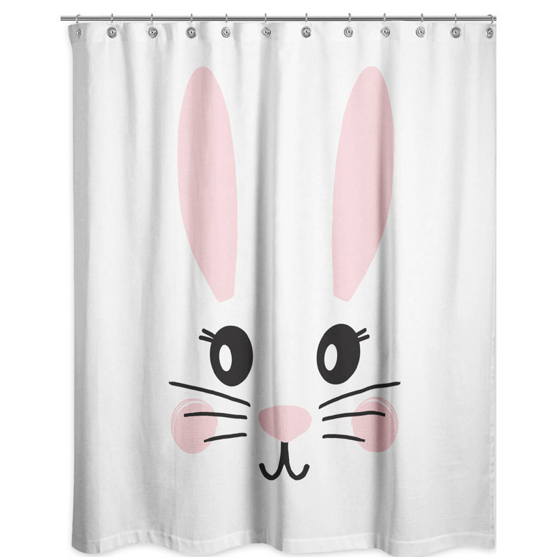  Rideau de douche simple Cute Bunny Face