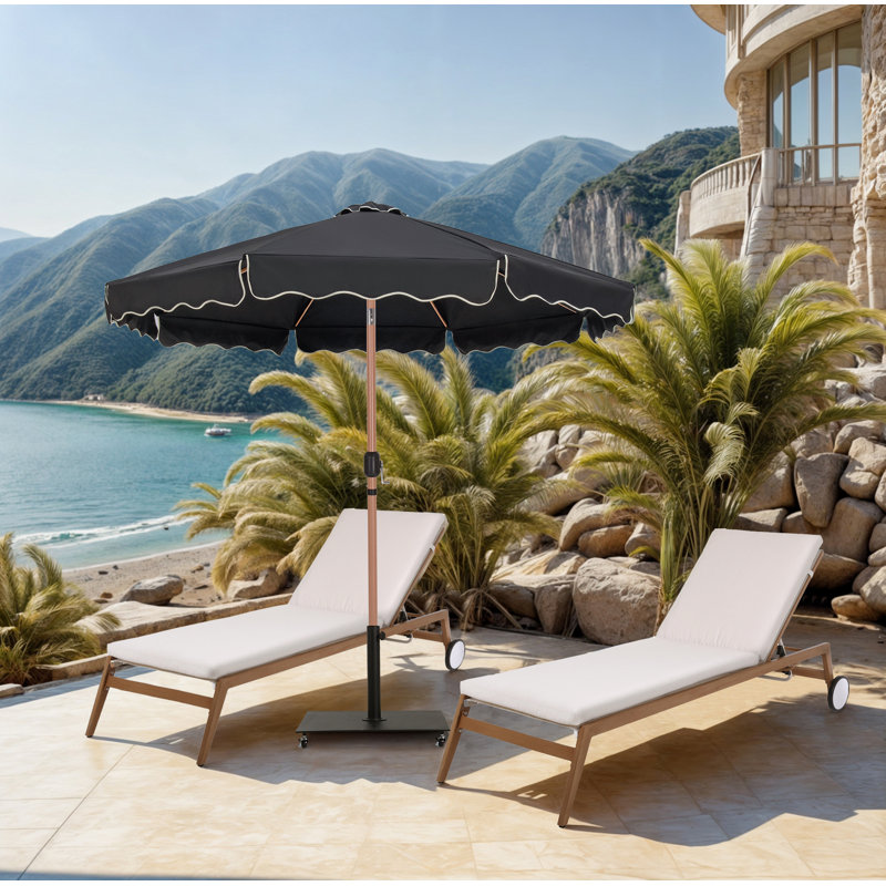 Ensemble de parasol en aluminium avec passepoil Amalfi