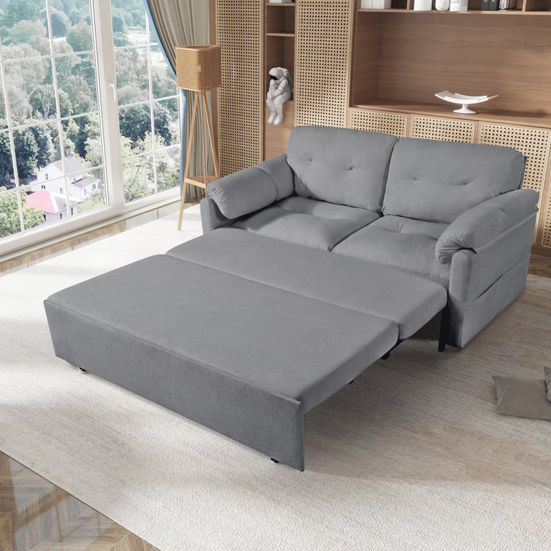 Canapé-lit convertible escamotable 71 po 3 en 1, Gris chenille
