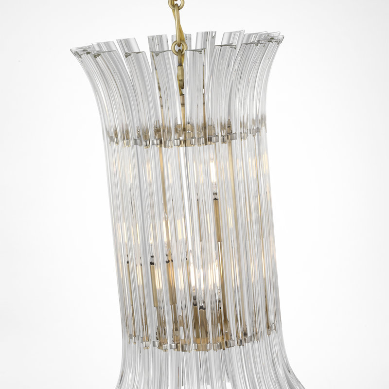 AERIN Rhine 12" Pendant with Crystal, Hand-Rubbed Antique Brass