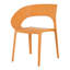 Chaise orange simple en polypropylène 4 pièces pour une utilisation intérieure et extérieure, durabilité de haute qualité, chaises ergonomiques de 4 salons, siège, empilable