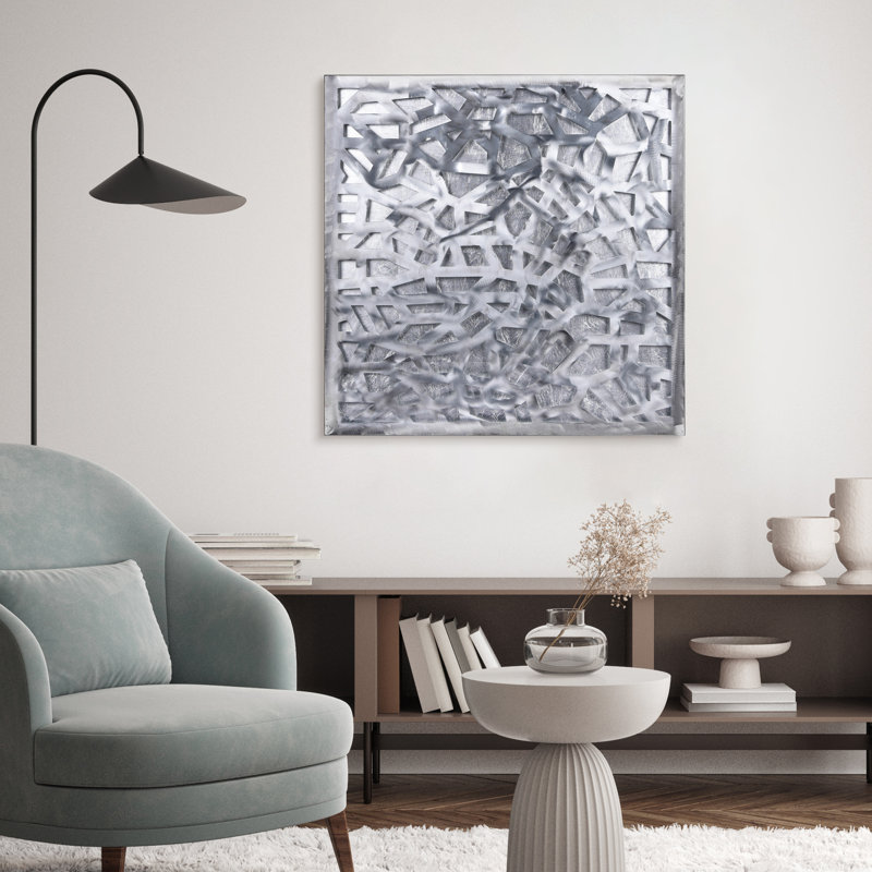 Enigma Abstract Metal Wall Décor, Silver