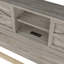 Lit plateforme Farmhouse avec porte de grange coulissante double, lit en bois rustique avec station de charge, support à lattes de bois-2038784821-2038784820