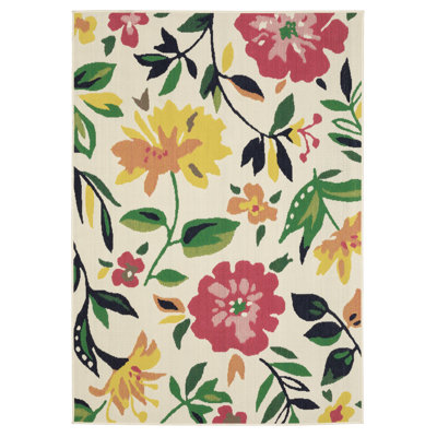 Sherley Bold Floral Ivory/ Multi Indoor-Outdoor Area Rug
