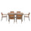 Ensemble de salle à manger d'extérieur 7 pièces avec accents d'aspect bois - table spacieuse et chaises confortables pour patio, balcon et jardin