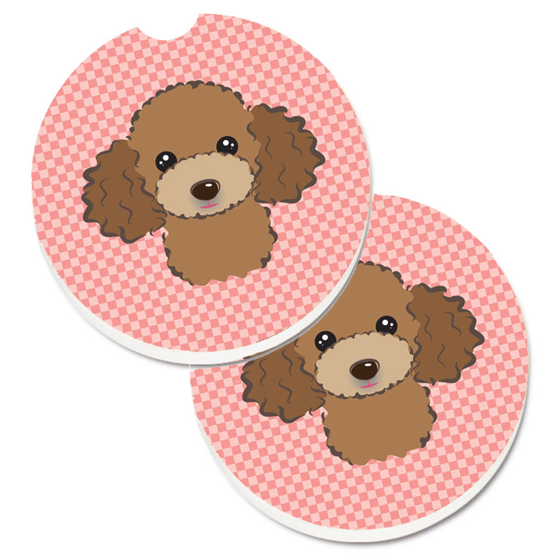 Sous-verre Retriever, Rose, Caniche brun chocolat