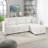 Maeoma Modern Reversible Linen Sectional Sofa Couch with Ottoman, L-Shaped Modular Convertible Sofa-446842078