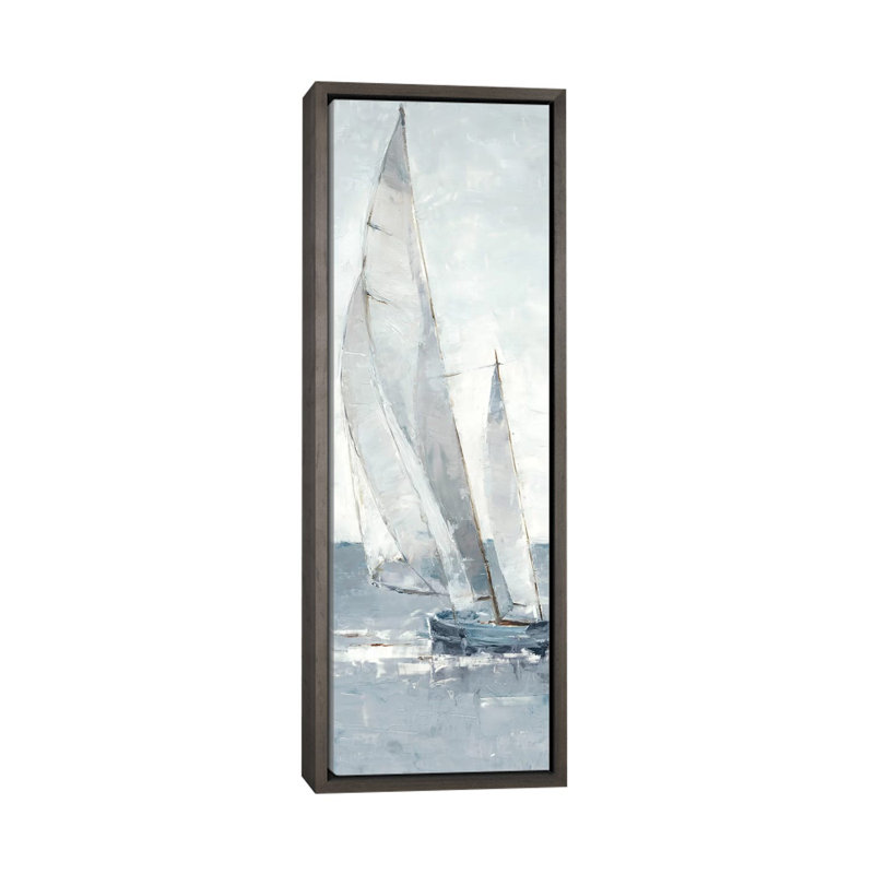 «Gray Seas I» par Ethan Harper - reproduction d'art panoramique sur toile, H 60 po x l 20 po x P 1,5 po
