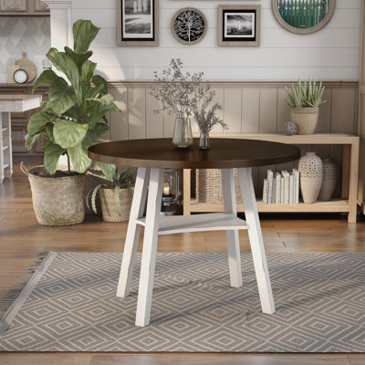 Hadrie Extendable Round Solid Wood Base Dining Table