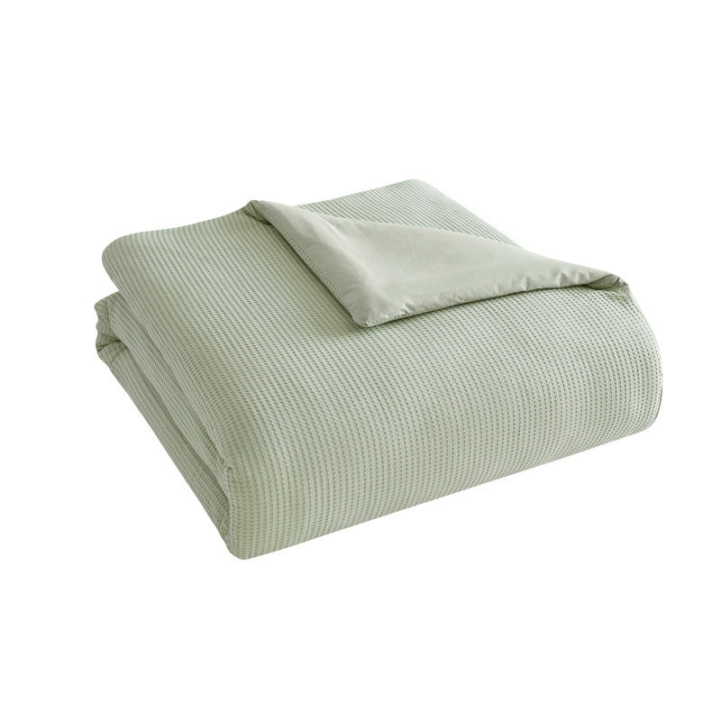 Couette en coton gaufré 3 pièces , Housse de couette très grand et 2 très grandes t, Vert