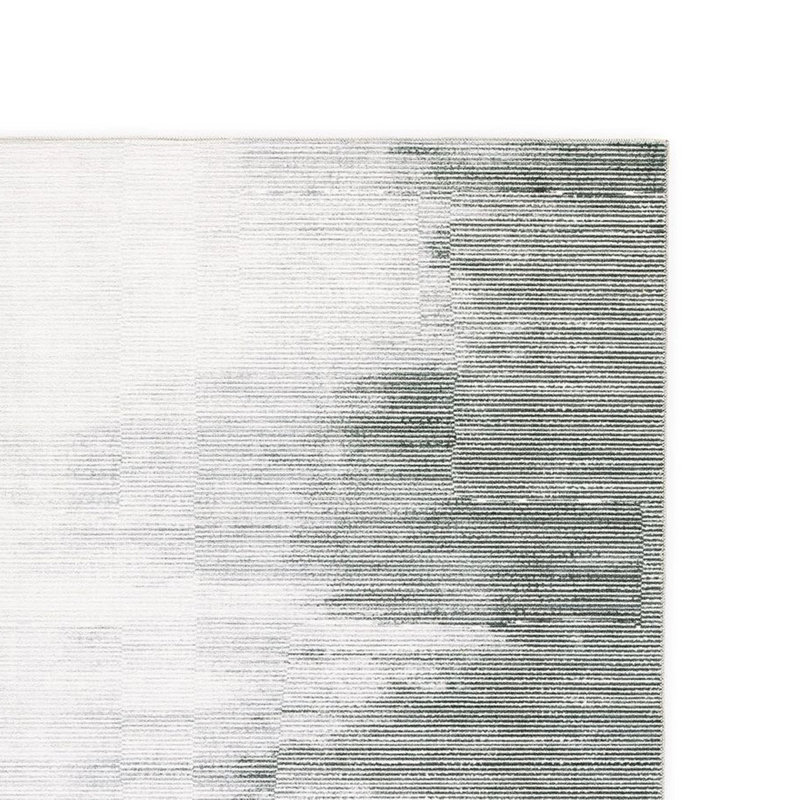 8' x 10' Black and White Abstract Washable Rug
