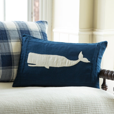 Linen Lumbar Throw Pillow, Indigo