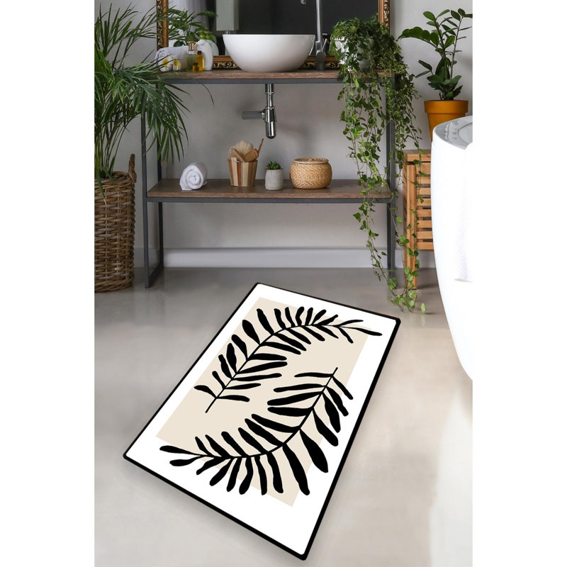 Tapis de bain antibactérien antidérapant 100% polyester, 27,6 po x 47,2 po | Hauteur des poils de 10 mm, impression numérique | Lavable à la machine, facile d'entretien, parfait pour la sécurité et le confort de la salle de bain | Conception durable