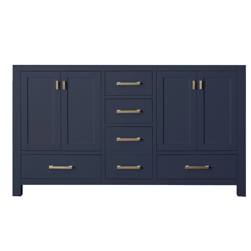 Modero 60" Double Vanity Base, Navy Blue