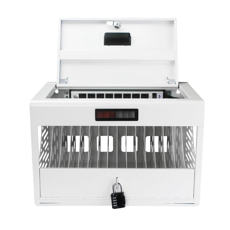 Armoire de chargement verrouillable pour 16 ordinateurs portables, White