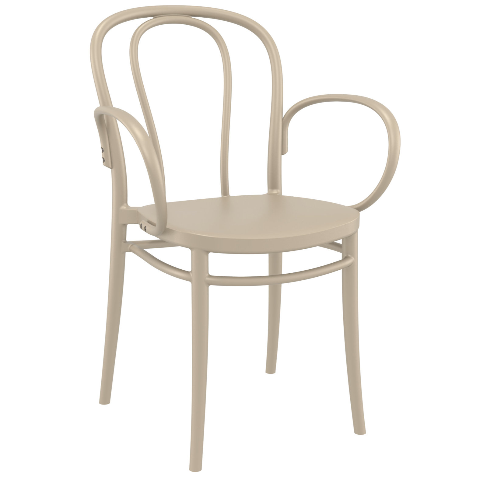 Farrah Stackable Patio Armchair, Taupe