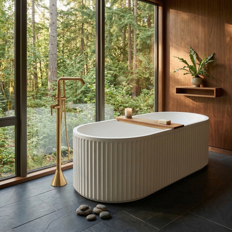 Brio 66.75'' L Freestanding Soaking Bathtub, Matte White