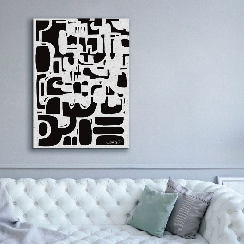 "Epic Graffiti" Noir "par Ishita Banerjee, art mural sur toile, 40 po x 54 po