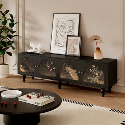 French Style Walnut TV Stand
