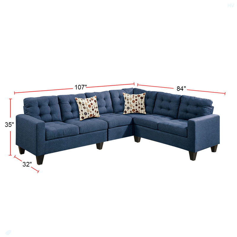 4 Piece Polyfiber Modular Sectional Sofa