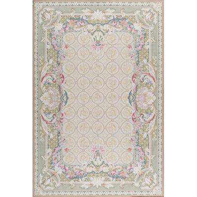Tapis multicolore et vert noué à la main de haute qualité