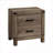 Tall Contemporary Rustic Two-Drawer Solid Wood Nightstand Brown Melamine