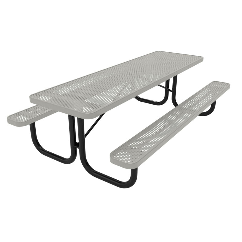 Table de pique-nique rectangulaire de 2,4 m (8 pi), perforée, grise, 8ft Rect, Punched, Grey