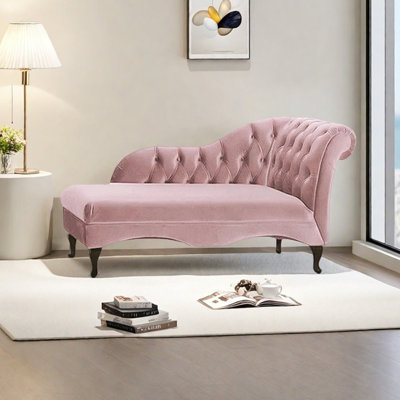 Elegant Velvet Chaise Lounge with Ergonomic Design
