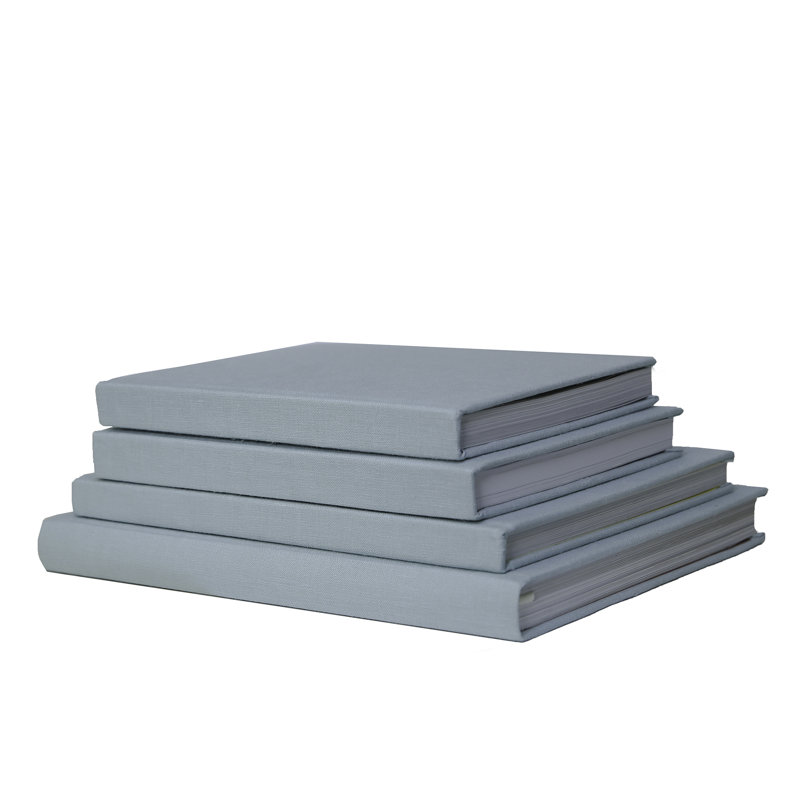 Livres décoratifs - pile de table basse enveloppée de lin écume de mer - 4 livres bleus, Bleu