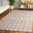 Janitzy Natural Fiber Hand Tufted Wool/Jute/Cotton Plaid Rug in Blue/Beige-38046167