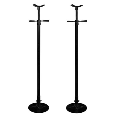 2-Pack 3/4 Ton (1655 lbs) Heavy-Duty Underhoist Jack Stands – Adjustable Height 38.4" to 75.4", Steel Disc Base, Black