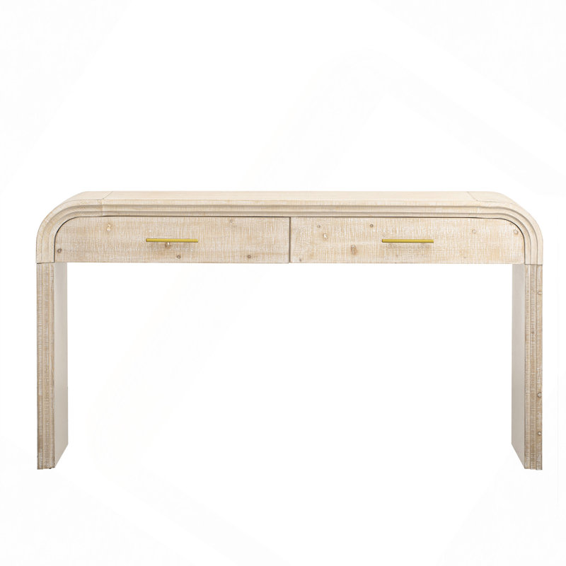 Console à silhouette rétro unique avec style ouvert, deux tiroirs supérieurs pour l'entrée, la salle à manger et le salon