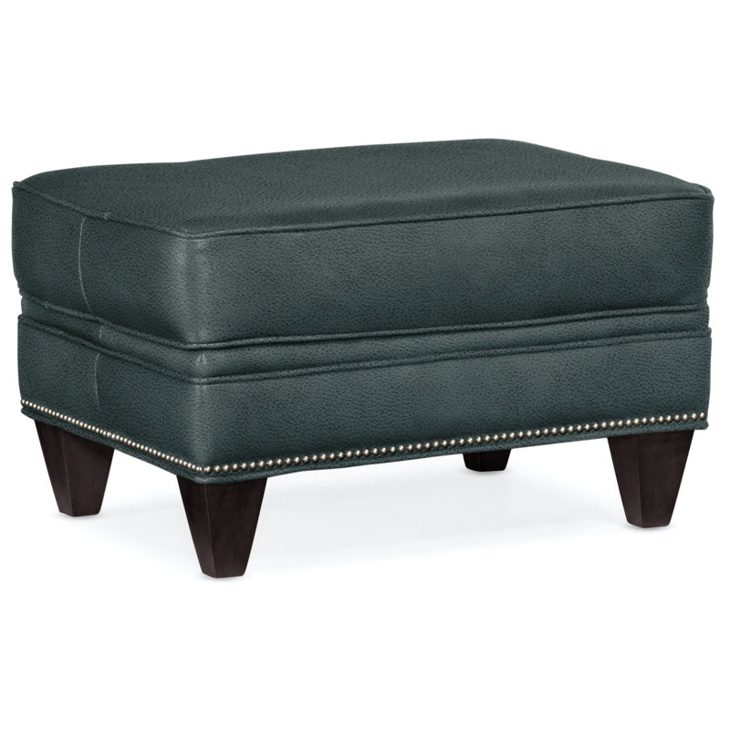 Reddish Ottoman, Gunmetal, Plantation, Anilina Hunter Genuine Leather