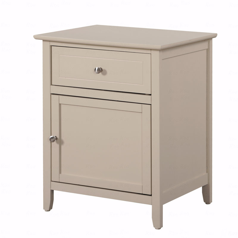Charmante table de chevet transitionnelle en beige, Beige