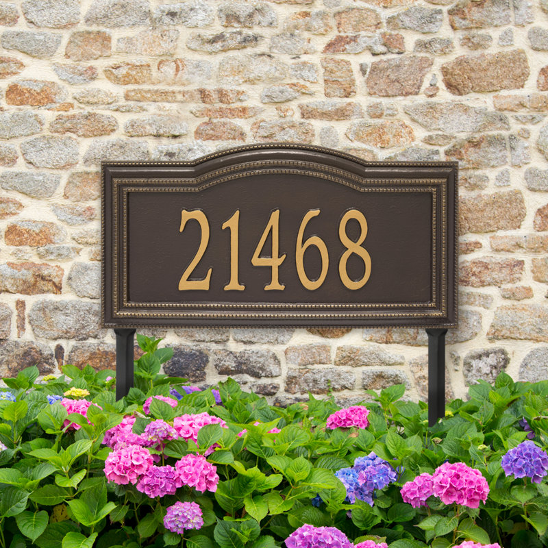 Plaque d'adresse sur 1 ligne Signature Series, Bronze, Doré, Oui